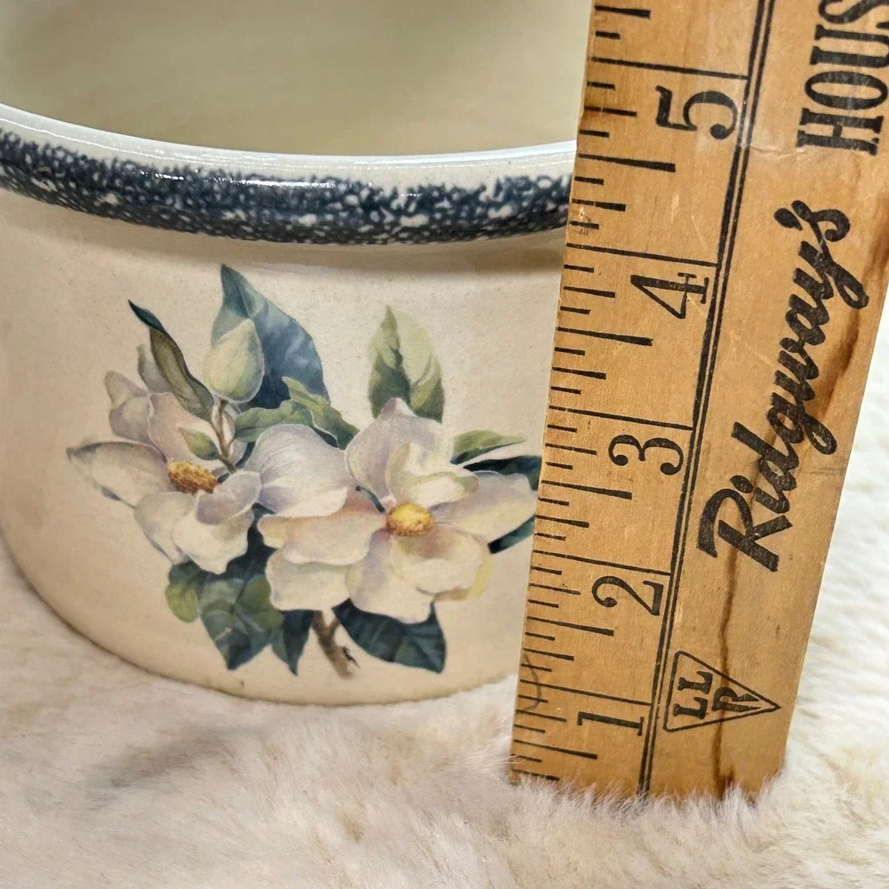 Home & Garden Party Magnolia Crock,‎ Jar, Planter, Hand Made USA, June 2000